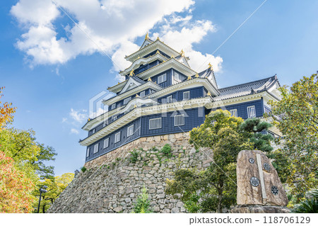 Okayama City, Okayama Prefecture, one of Japan's 100 most famous castles, Okayama Castle tower on a clear day after the major renovation for the Reiwa era Okayama City, Okayama Prefecture, one of Japan's 100 most famous castles, Okayama Castle tower on a clear day after the major renovation for the Reiwa era 118706129