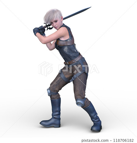 Female swordsman 118706182