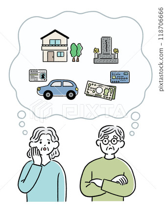 有家庭問題的老年男性和女性 有家庭問題的老年男性和女性 118706666