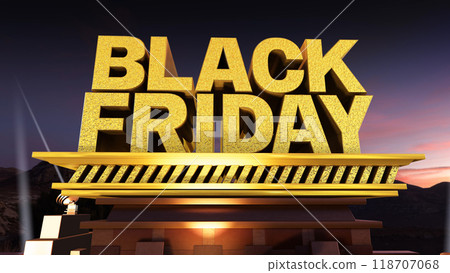 BLACK FRIDAY 3D gold text 118707068