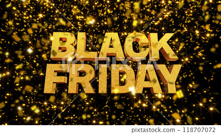 黑色星期五 3D 金字母文字金箔背景 118707072