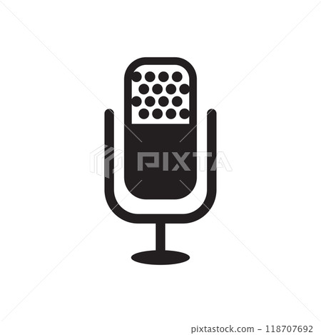 Mic podcast icon logo design template isolated illustration Mic podcast icon logo design template isolated illustration 118707692