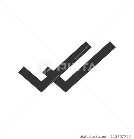 Double check icon logo design template isolated illustration 118707793