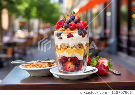 Fruit and cream parfait Fruit and cream parfait 118707906