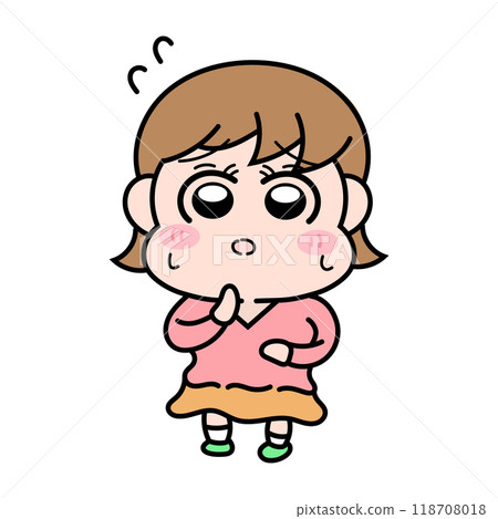 Worried girl 118708018