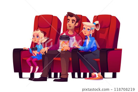 Family with child in cinema 118708219