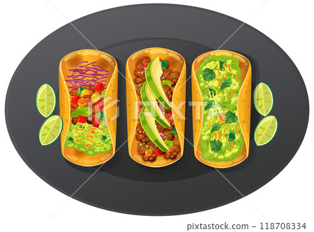 Delicious Mexican Tacos Platter 118708334