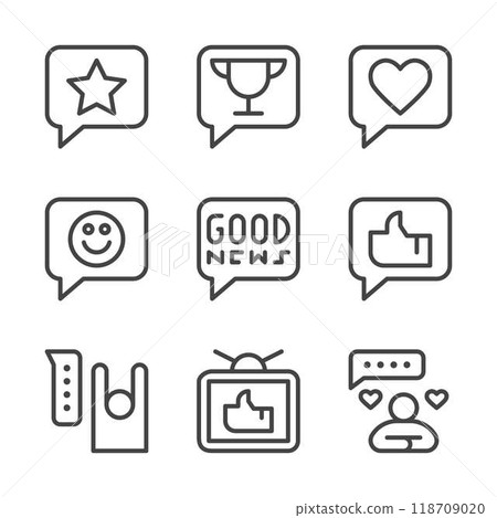 good news line icon set 118709020