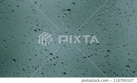 Rain On The Window. Spring Thunderstorm. Natural Beautiful Weather. Static view. 118709107