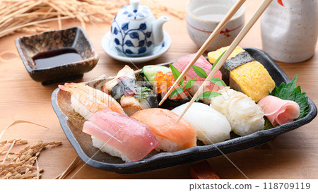Assorted nigiri sushi Assorted nigiri sushi 118709119