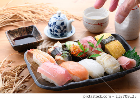 Assorted nigiri sushi Assorted nigiri sushi 118709123