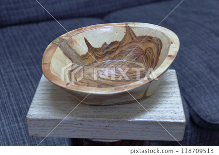 Carving class Sakura wood plate Confectionery bowl Confectionery dish 118709513