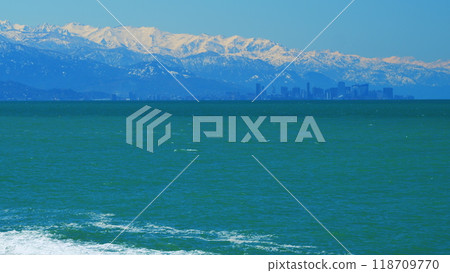 Nature Travel Background. Blue Sky And Snow-Capped Mountains. Batumi, Adjara, Georgia. 118709770