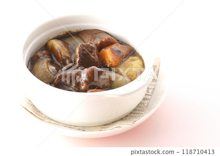 Vegetable goose roof beef stew 118710413
