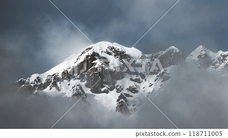 Snowy mountain landscape Snowy mountain landscape 118711005