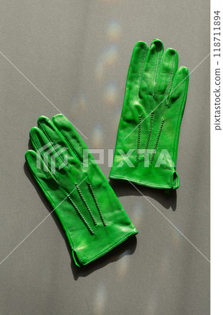 Classic women's gloves green color Classic women's gloves green color 118711894