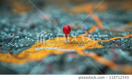 navigation on the map. My location is on the map. A point on the map 118712543