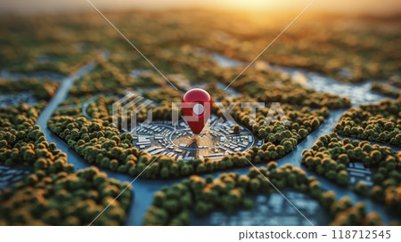 navigation on the map. My location is on the map. A point on the map 118712545