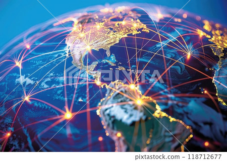 The concept of global connections. Interaction of regions of the globe 118712677