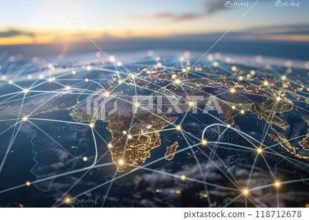 The concept of global connections. Interaction of regions of the globe 118712678