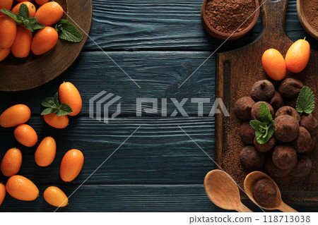 Chocolate truffles, concept of delicious sweet food 118713038