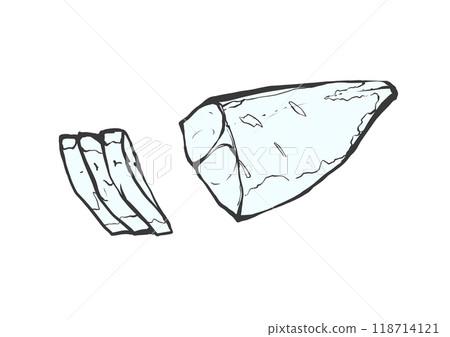 Hand-painted brush painting style illustration of horse mackerel Hand-painted brush painting style illustration of horse mackerel 118714121