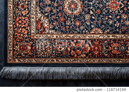 Overhead View part of Classic Persian Carpet Detailing Overhead View part of Classic Persian Carpet Detailing 118714199