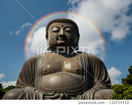 帶著彩虹光環的大佛 帶著彩虹光環的大佛 118714318