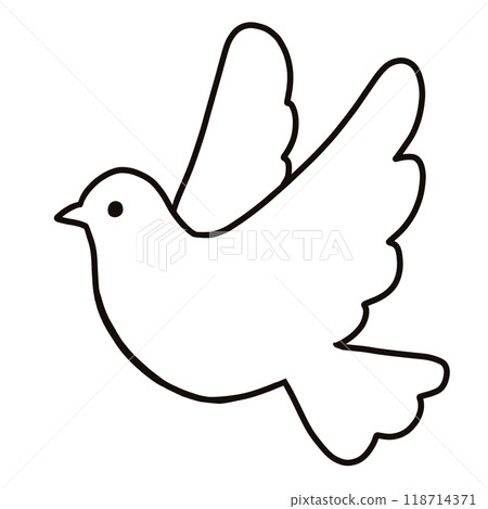Simple illustration of a flying pigeon 118714371