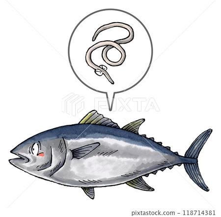 寄生在鮪魚上的異尖線蟲 118714381