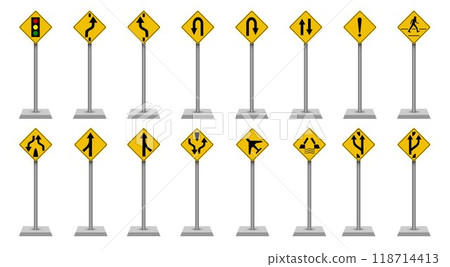 traffic signs icons on the white background traffic signs icons on the white background 118714413