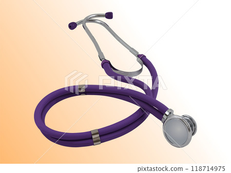 The stethoscope on white background. Hand drawn 3d Vector illustration The stethoscope on white background. Hand drawn 3d Vector illustration 118714975