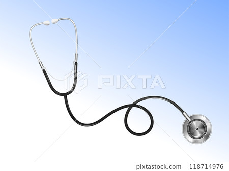 The stethoscope on white background. Hand drawn 3d Vector illustration The stethoscope on white background. Hand drawn 3d Vector illustration 118714976
