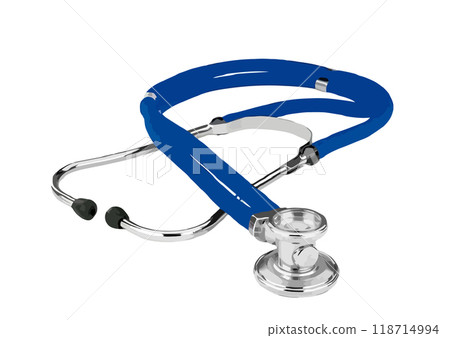 The stethoscope on white background. Hand drawn 3d Vector illustration 118714994