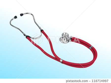 The stethoscope on white background. Hand drawn 3d Vector illustration The stethoscope on white background. Hand drawn 3d Vector illustration 118714997
