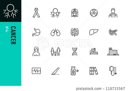 Cancer simple line icon 118715567