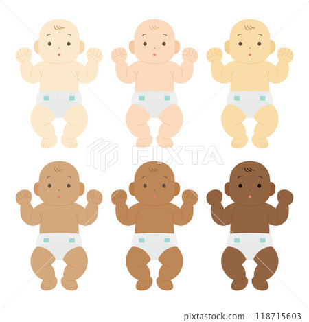 Illustration of babies of various races 118715603