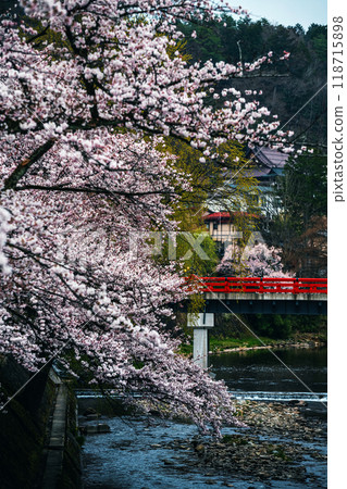 飛驒高山宮川春景黃昏 118715898