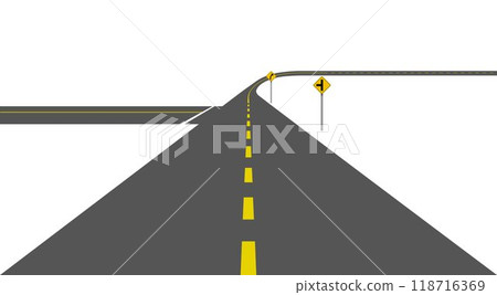 traffic signs icons on the road	 traffic signs icons on the road	 118716369