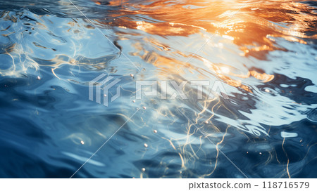 background of water with ripples and light reflected in it 118716579