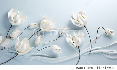 Festive background with white delicate flowers 118716600