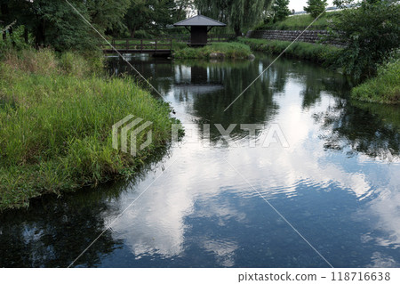 清澈的水流過的安曇野芥末田湧水公園 清澈的水流過的安曇野芥末田湧水公園 118716638