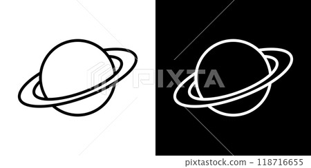 Saturn simple line icon 118716655