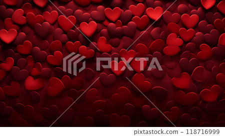 Valentine's Day background made of small red hearts 118716999