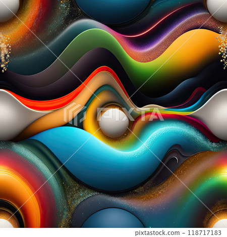 Abstract wavy paint pattern in vivid colors 118717183