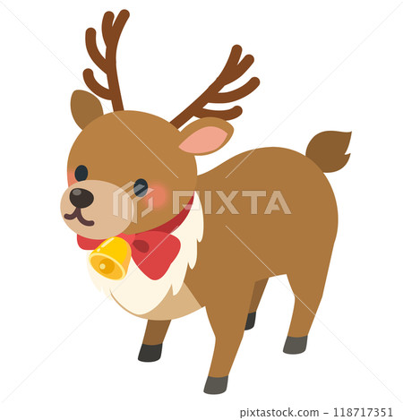 Isometric illustration of a reindeer Isometric illustration of a reindeer 118717351