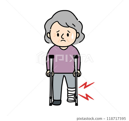 一位腿斷了的老婦人的插圖 118717395