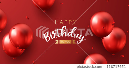 Celebrate your birthday background with beautiful balloon vector illustration. Celebrate your birthday background with beautiful balloon vector illustration. 118717651
