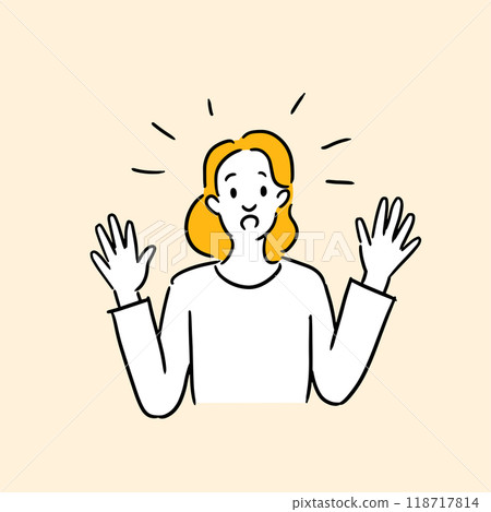 Surprised female illustration material 118717814