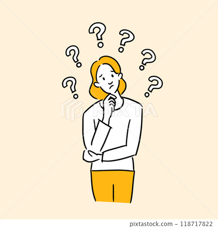 Illustration material of a woman feeling doubt 118717822
